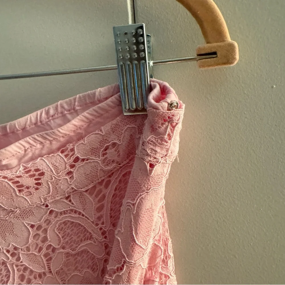 Loeffler randall pink lace bodysuit and skirt size L - Picture 8 of 10